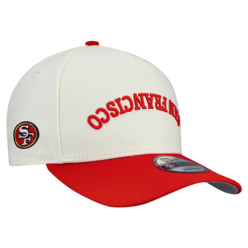Men's New Era  Cream San Francisco 49ers Upside Down 9FIFTY A-Frame Snapback Hat