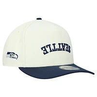 Men's New Era  Cream Seattle Seahawks Upside Down 9FIFTY A-Frame Snapback Hat