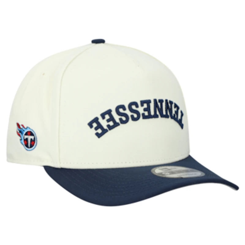 Men's New Era Cream Tennessee Titans Upside Down 9FIFTY A-Frame Snapback Hat