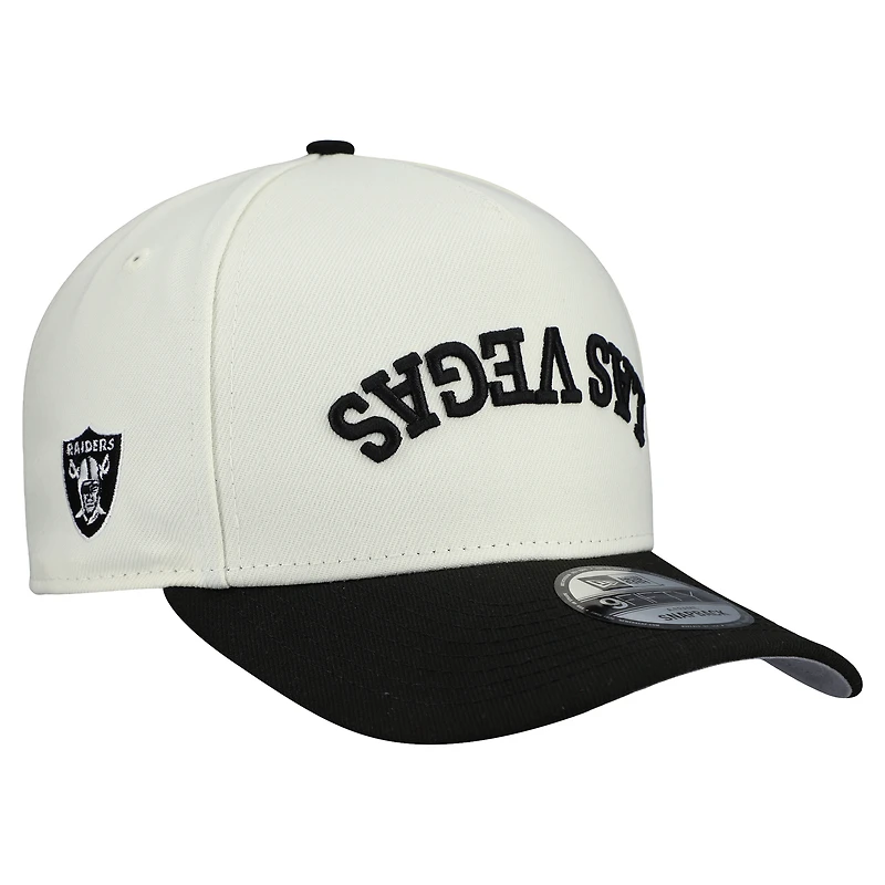 Men's New Era Cream Las Vegas Raiders Upside Down 9FIFTY A-Frame Snapback Hat