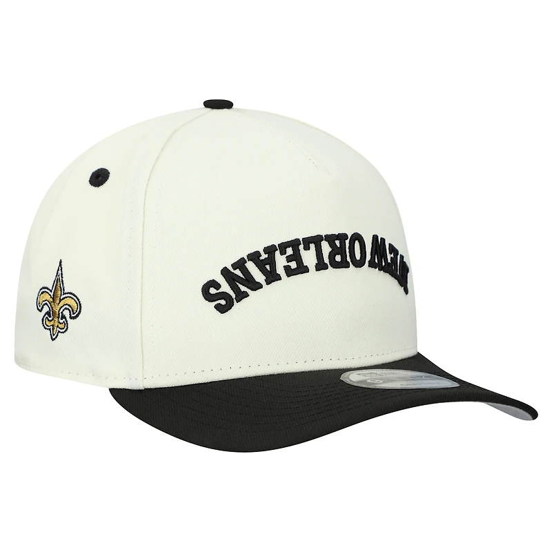 Men's New Era Cream New Orleans Saints Upside Down 9FIFTY A-Frame Snapback Hat