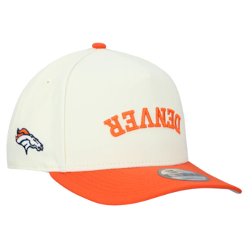 Men's New Era  Cream Denver Broncos Upside Down 9FIFTY A-Frame Snapback Hat