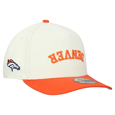 Men's New Era Cream Denver Broncos Upside Down 9FIFTY A-Frame Snapback Hat