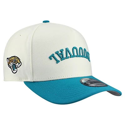Men's New Era  Cream Jacksonville Jaguars Upside Down 9FIFTY A-Frame Snapback Hat