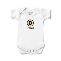 Newborn & Infant Chad Jake White Boston Bruins Personalized Bodysuit