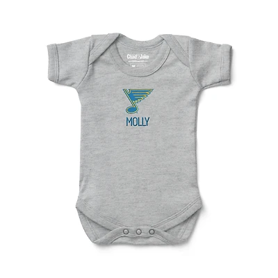 Newborn & Infant Chad Jake Heather Gray St. Louis Blues Personalized Bodysuit