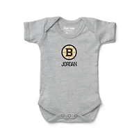 Newborn & Infant Chad Jake Heather Gray Boston Bruins Personalized Bodysuit