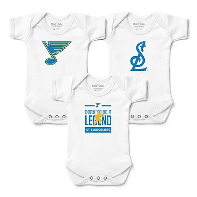 Newborn & Infant Chad Jake White St. Louis Blues Three-Piece Bodysuit Set