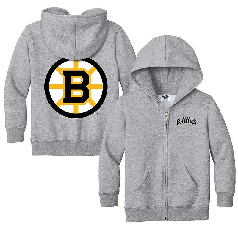 Toddler Chad & Jake Heather Gray Boston Bruins Full-Zip Sweatshirt