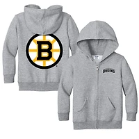 Toddler Chad & Jake Heather Gray Boston Bruins Full-Zip Sweatshirt