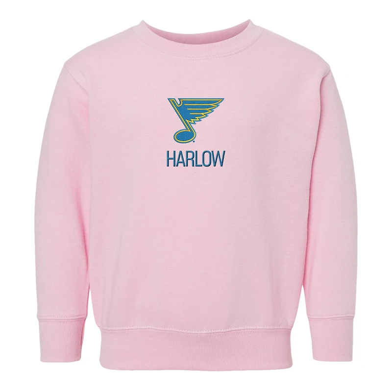 Toddler Chad & Jake Pink St. Louis Blues Personalized Pullover Sweatshirt