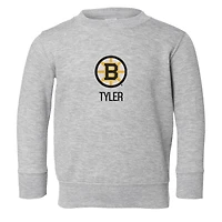 Toddler Chad & Jake Heather Gray Boston Bruins Personalized Pullover Sweatshirt