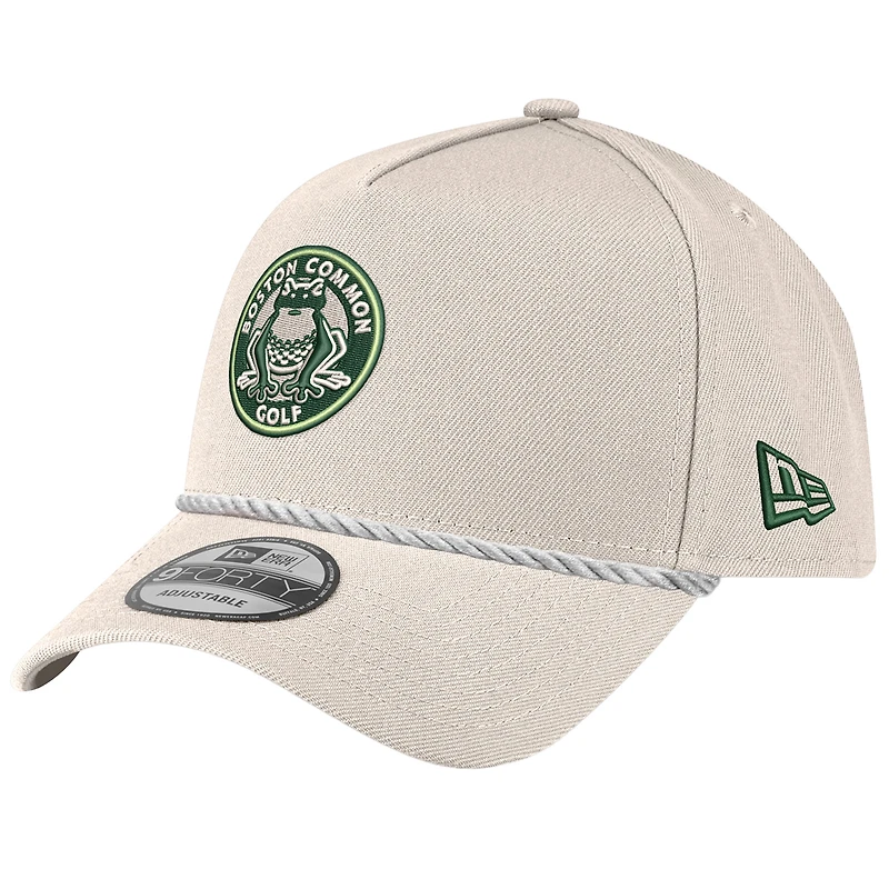 Men's New Era Stone Boston Common Golf Team 9FORTY A-Frame Rope Adjustable Hat