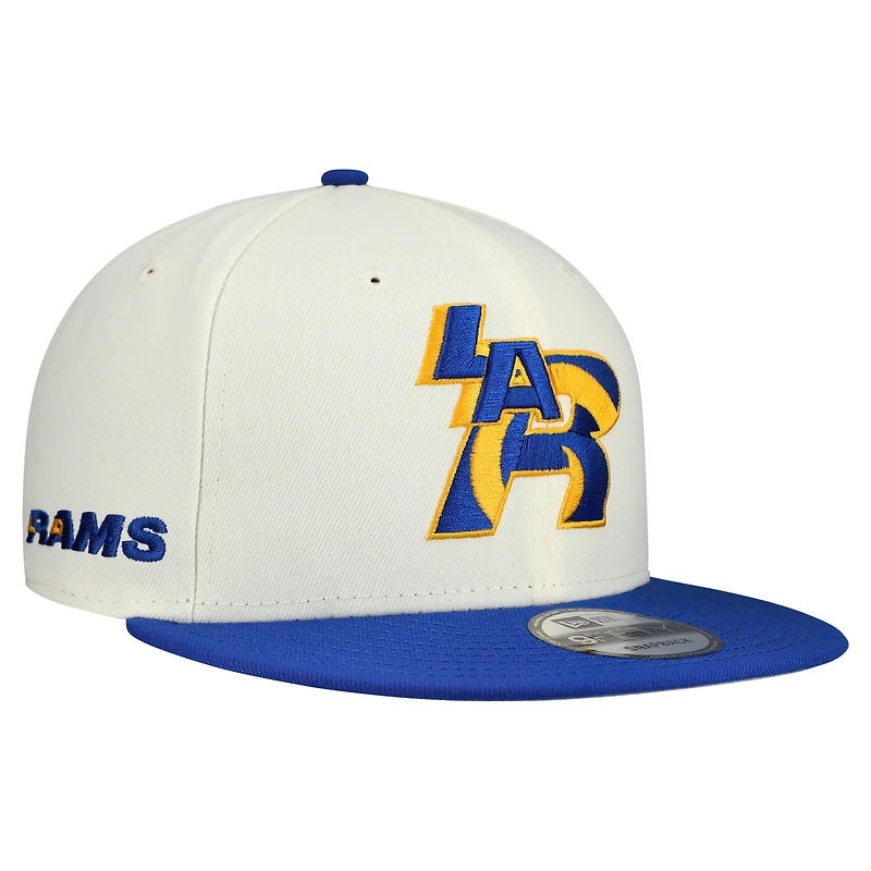 Men's New Era Cream/Royal Los Angeles Rams City Originals 9FIFTY Snapback Hat