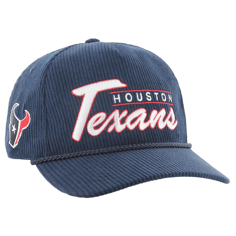 Men's '47 Navy Houston Texans Double Header Relaxed Corduroy Hitch Adjustable Hat