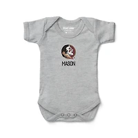 Unisex Infant Chad & Jake Heather Gray Florida State Seminoles Personalized Bodysuit