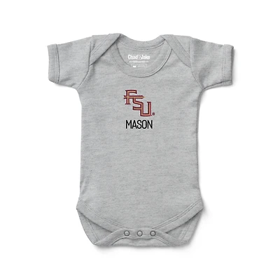 Unisex Infant Chad & Jake Heather Gray Florida State Seminoles Personalized Bodysuit