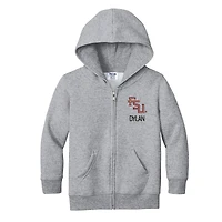 Toddler Chad & Jake Heather Gray Florida State Seminoles Personalized Full-Zip Hoodie