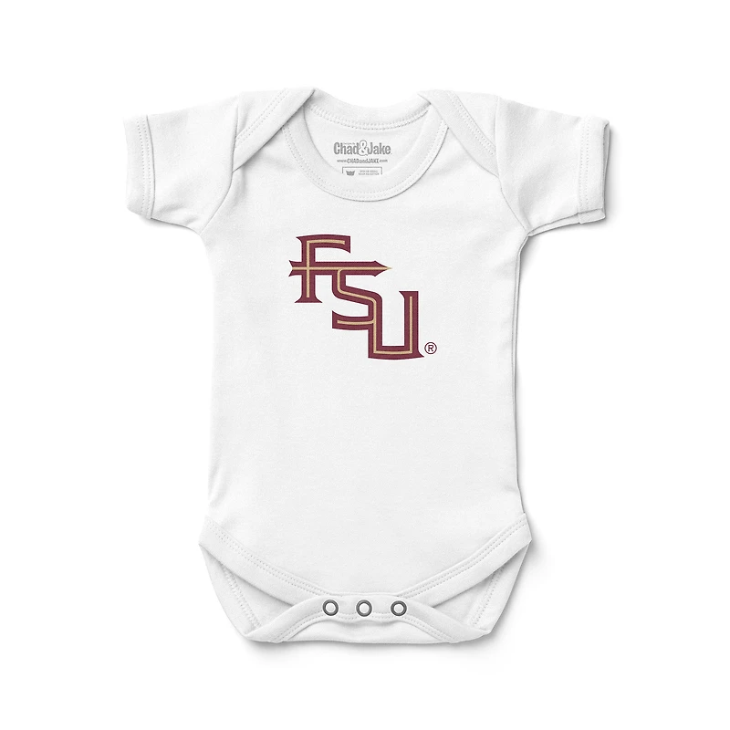 Infant Chad & Jake White Florida State Seminoles Logo Bodysuit