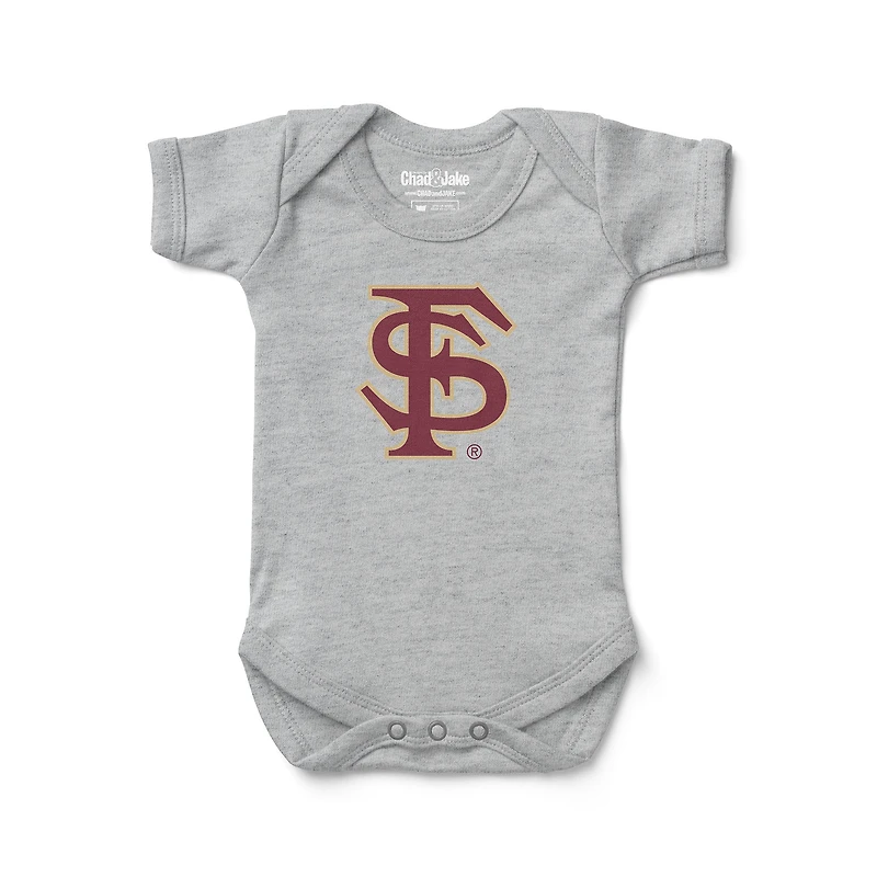 Infant Chad & Jake Heather Gray Florida State Seminoles Logo Bodysuit