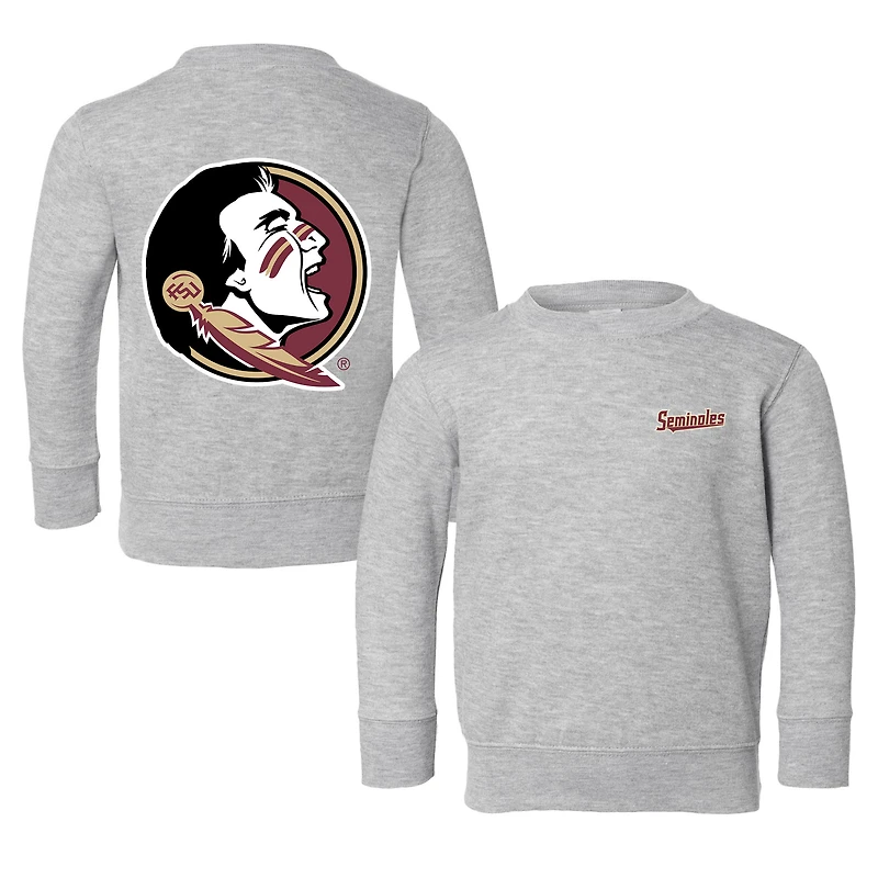 Toddler Chad & Jake Heather Gray Florida State Seminoles Logo Crewneck Sweatshirt