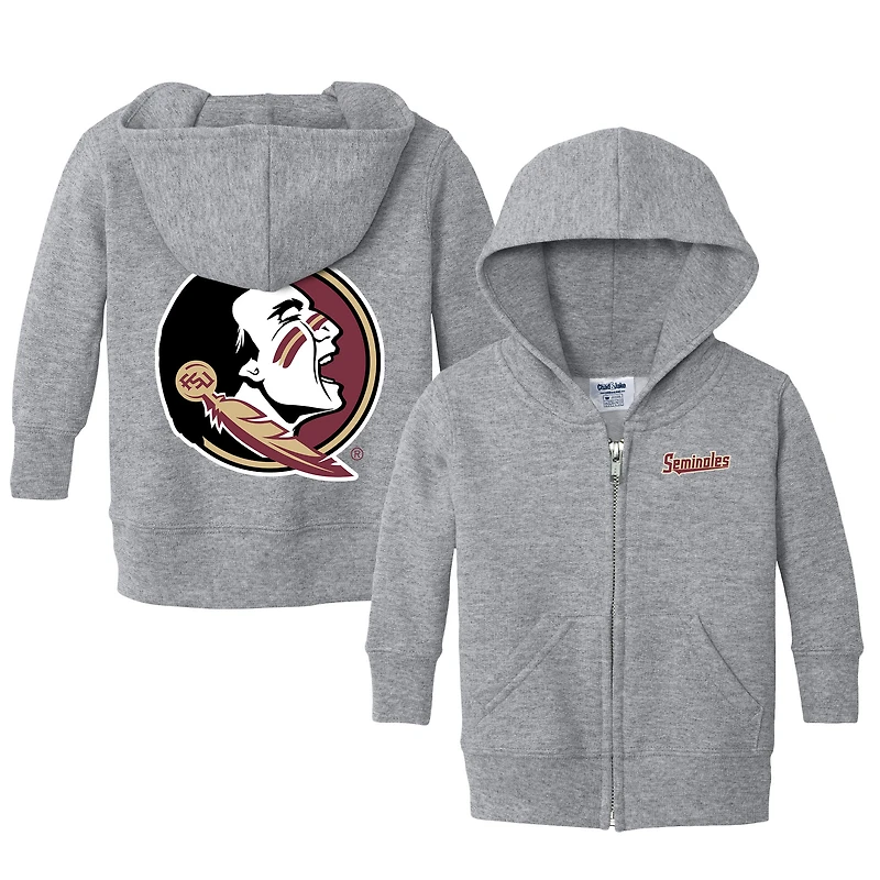 Infant Chad & Jake Heather Gray Florida State Seminoles Logo Full-Zip Hoodie