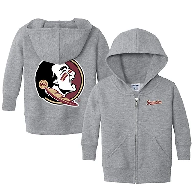 Infant Chad & Jake  Heather Gray Florida State Seminoles Logo Full-Zip Hoodie