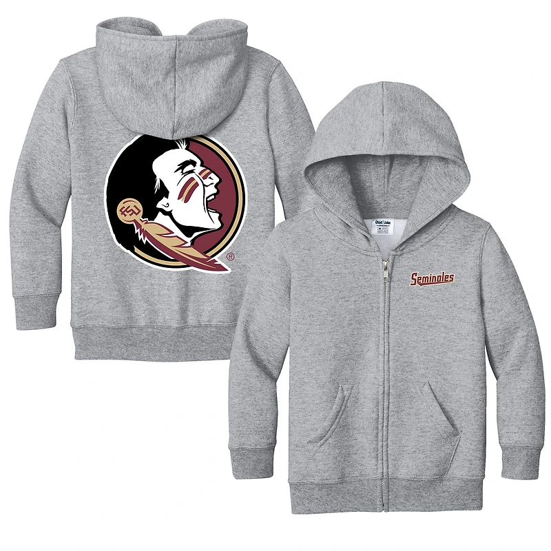 Toddler Chad & Jake  Heather Gray Florida State Seminoles Logo Full-Zip Sweatshirt
