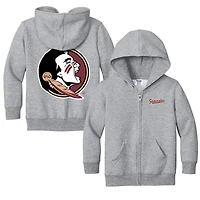 Toddler Chad & Jake  Heather Gray Florida State Seminoles Logo Full-Zip Sweatshirt