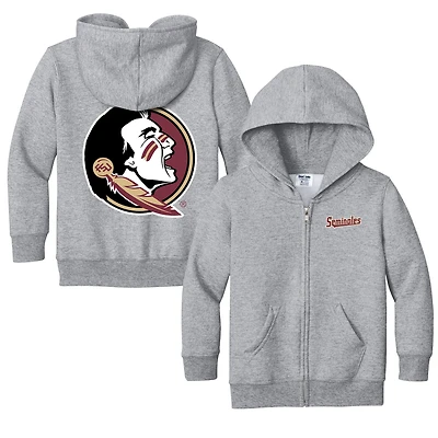 Toddler Chad & Jake  Heather Gray Florida State Seminoles Logo Full-Zip Sweatshirt