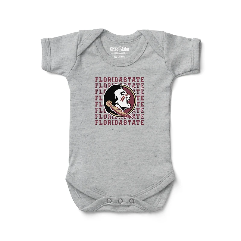 Infant Chad & Jake Heather Gray Florida State Seminoles Retro Bodysuit