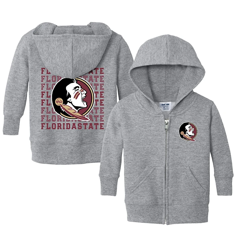 Infant Chad & Jake  Heather Gray Florida State Seminoles Retro Full-Zip Hoodie