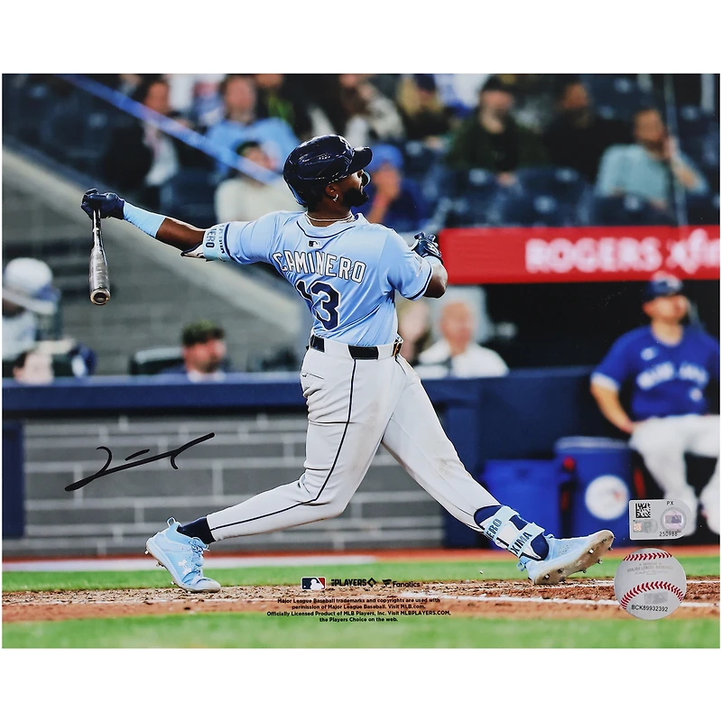 Junior Caminero Tampa Bay Rays Autographed Swinging 8" x 10" Photograph