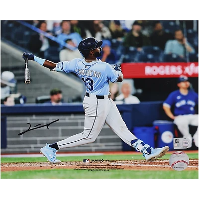 Junior Caminero Tampa Bay Rays Autographed Swinging 8" x 10" Photograph