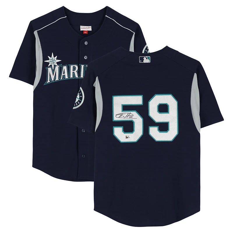 Felix Hernandez Seattle Mariners Autographed Navy Mitchell & Ness Cooperstown Batting Practice Jersey