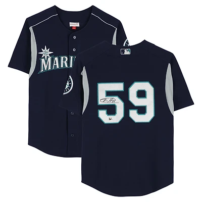 Felix Hernandez Seattle Mariners Autographed Navy Mitchell & Ness Cooperstown Batting Practice Jersey