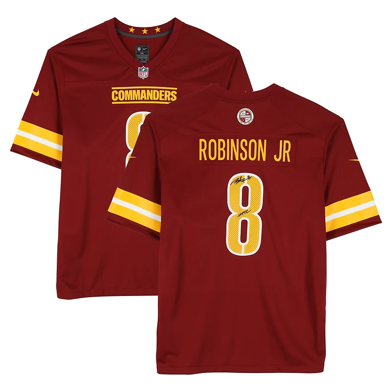 Brian Robinson Jr. Washington Commanders Autographed Burgundy Nike Game Jersey with "HTTC" Inscription