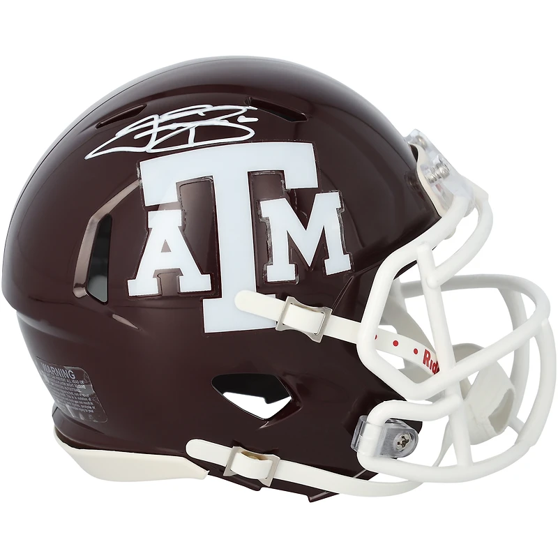 Johnny Manziel Texas A&M Aggies Autographed Riddell Maroon Speed Mini Helmet
