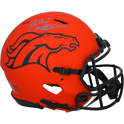 John Elway Denver Broncos Autographed Riddell Rave Speed Authentic Helmet with "SB XXXIII MVP" Inscription