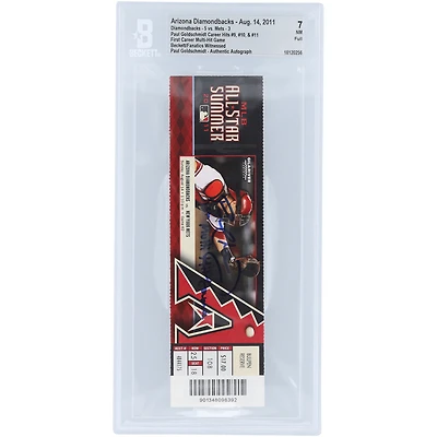 Paul Goldschmidt Arizona Diamondbacks Autographed Career Hit #9, 10 & 11 Beckett Fanatics Witnessed Authenticated NM 7 Ticket from August 14, 2011 with "1st Multi Hit Game" Inscription