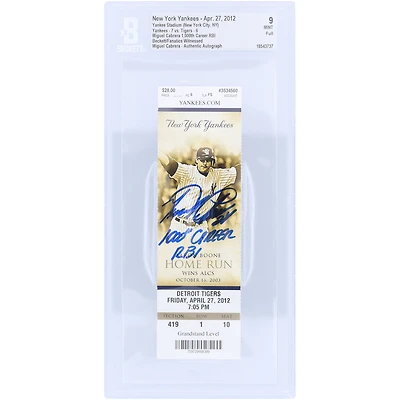 Miguel Cabrera Detroit Tigers Autographed Beckett Fanatics Witnessed Authenticated Mint 9 Ticket from April 27, 2012 with "1,000 Career RBI" Inscription