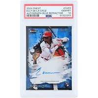 Elly De La Cruz Cincinnati Reds Autographed 2024 Topps Finest Blue Refractor #FA-ED #38/99 PSA Authenticated 10 Rookie Card