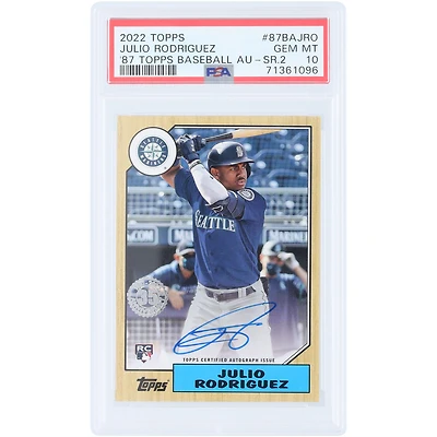 Julio Rodriguez Seattle Mariners Autographed 2022 Topps '87 Variation #87BA-JRO PSA Authenticated 10 Rookie Card