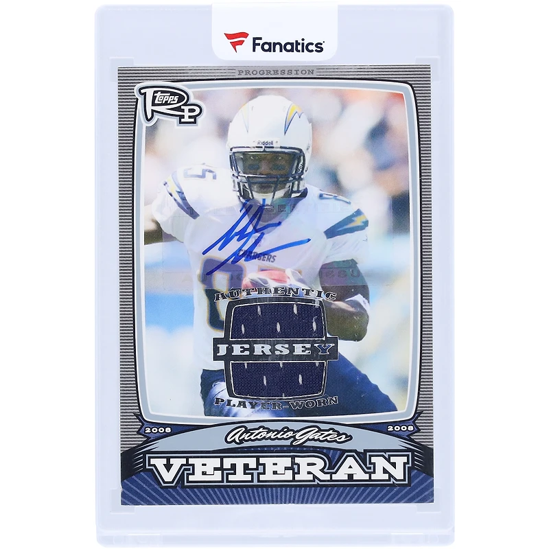 Antonio Gates San Diego Chargers Autographed 2008 Topps Rookie Progression Platinum Veteran Material Relic #PV-AG #11/20 Card