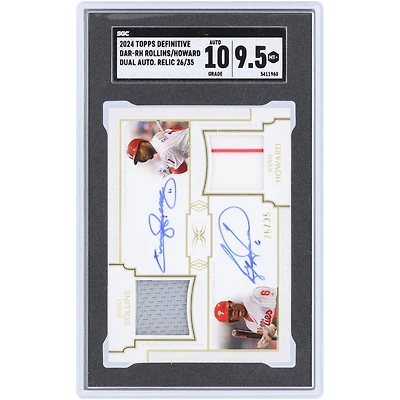 Jimmy Rollins & Ryan Howard Philadelphia Phillies Autographed 2024 Topps Definitive Collection Dual Tri-Color Relics #DAR-RH #26/35 SGC Authenticated 9.5/10 Card