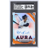 Carl Yastrzemski Boston Red Sox Autographed 2022 Topps Finest Orange Refractor Aura Of Excellence #AEA-CY #8/25 SGC Authenticated 9.5/10 Card