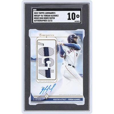 Yordan Alvarez Houston Astros Autographed 2023 Topps Luminaries Home Run Kings Patch Dual-Color Relic #HRKAP-YA #13/15 SGC Authenticated 10 Card