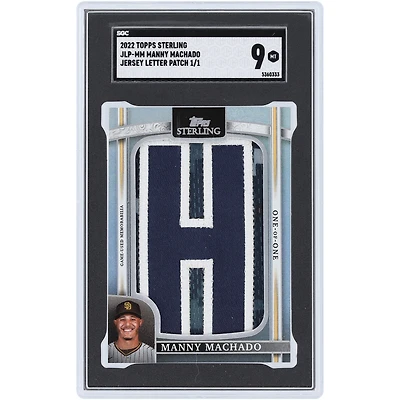 Manny Machado San Diego Padres 2022 Topps Sterling Jersey Letter "H" Patch Tri-Color Relic #JLP-MM #1/1 SGC Authenticated 9 Card