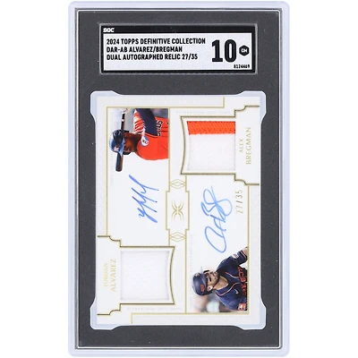 Yordan Alvarez & Alex Bregman Houston Astros Autographed 2024 Topps Definitive Collection Dual 2-Color Relics #DAR-AB #27/35 SGC Authenticated 10 Card