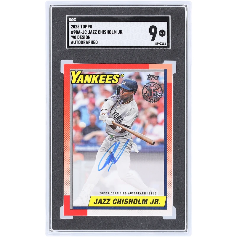 Jazz Chisholm Jr. New York Yankees Autographed 2025 Topps '90 Design #90A-JC SGC Authenticated 9 Card